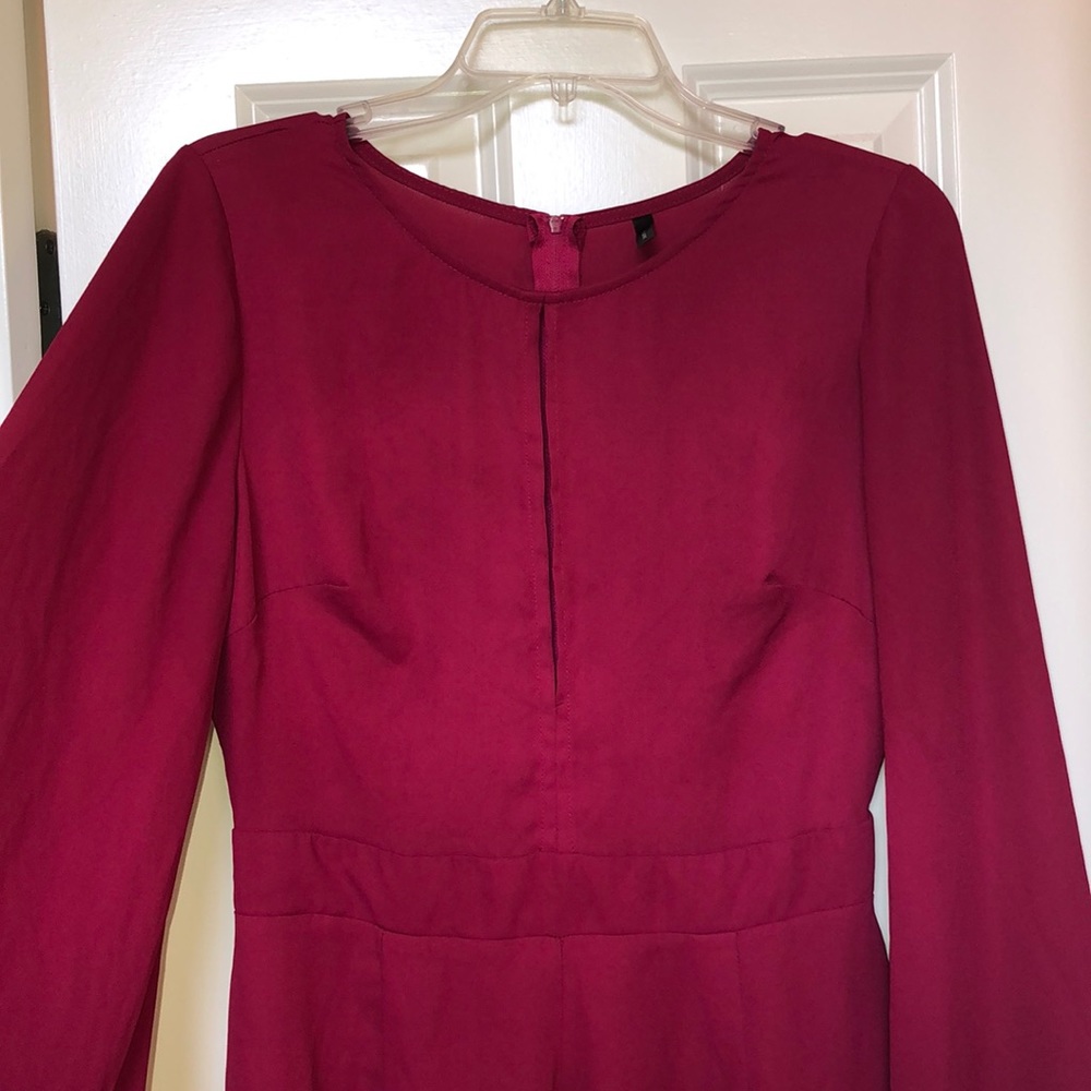 Burgundy Bell Sleeve Romper